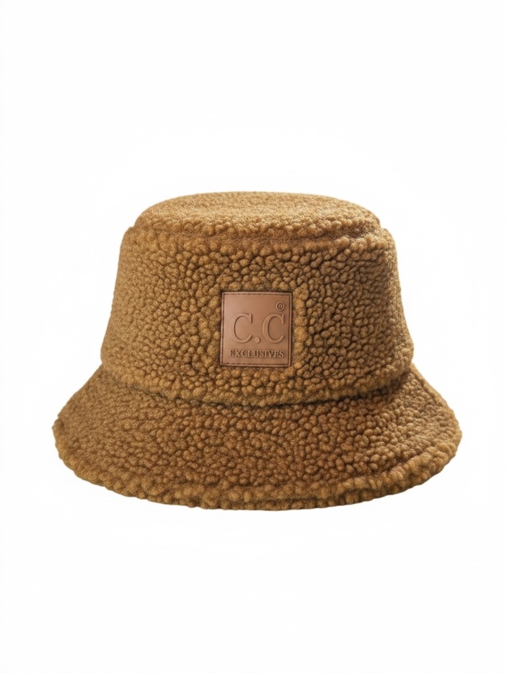 C.C Women’s Brown Sherpa Bucket Hat with adjustable Black Lining